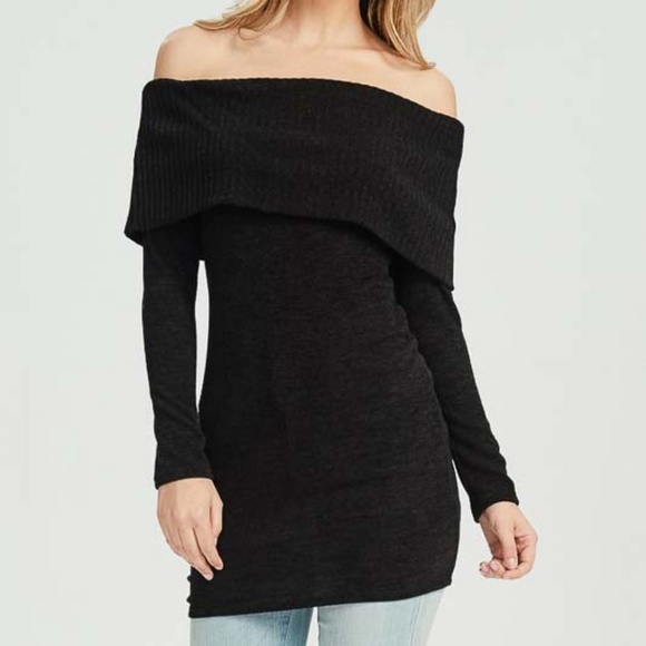 Black Off Shoulder Tunic - Picture 5 of 5